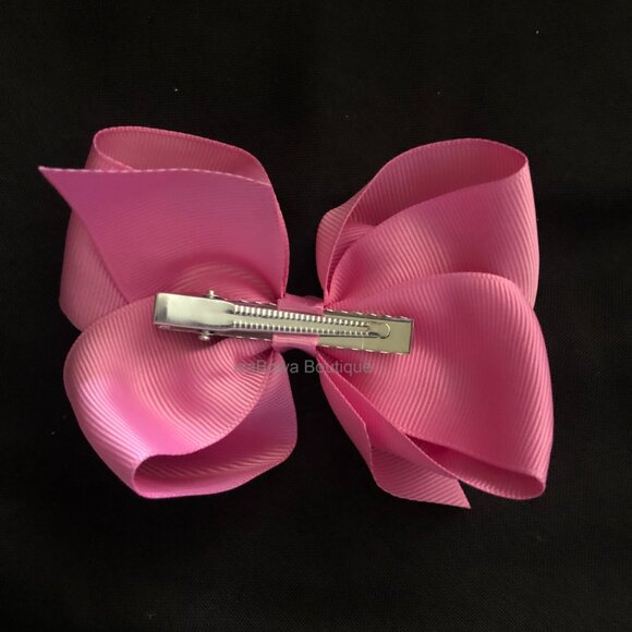 Light Raspberry 4" Boutique Bow  HANDCRAFTED - Picture 2 of 3